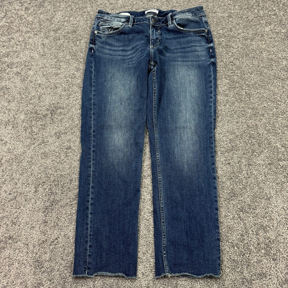 Vigoss Jeans Womens 10 Blue Crop Stretch Medium Wash Denim Preppy City Casual